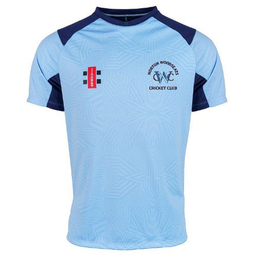Norton Woodseats CC GN Pro Performance T20 Cricket Shirt SS Navy/Sky Jnr