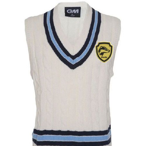 Brincliffe CC G&M Knitted Cricket Slipover Navy/Sky  Snr