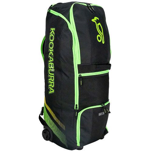 Kookaburra WD2000 Wheelie Duffle Cricket Kit Bag 2026 Black/Neon Green