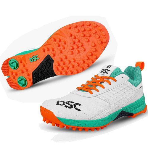 DSC Jaffa White/Sea Green Rubber Cricket Shoes Jnr 2025