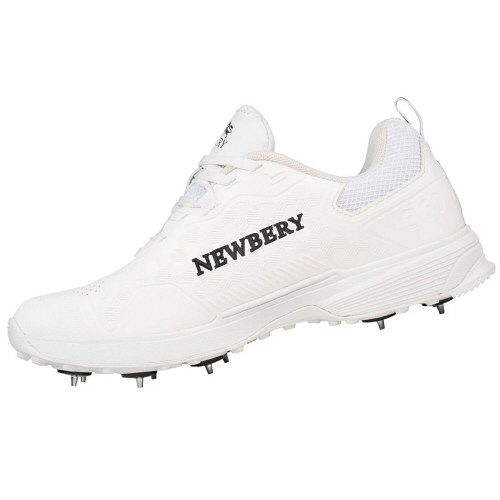 Newbery 360 Spike Cricket Shoes White/White 2025 Snr side