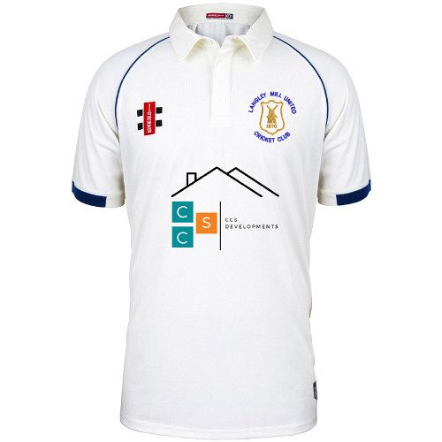 Langley Mill Cricket Club GN Matrix Navy S/S Cricket Shirt Snr