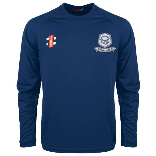 Rustons CC GN Navy Matrix L/S Tee  Jnr