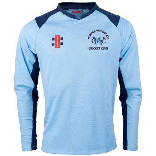 Norton Woodseats CC GN Pro Performance T20 Cricket Shirt LS Navy/Sky  Snr
