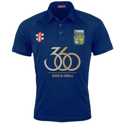 Lambley CC GN Navy Matrix Polo Shirt Jnr
