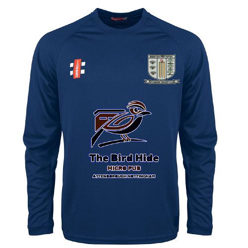 Beeston & Toton CC GN Navy Matrix Long Sleeve Tee Jnrr