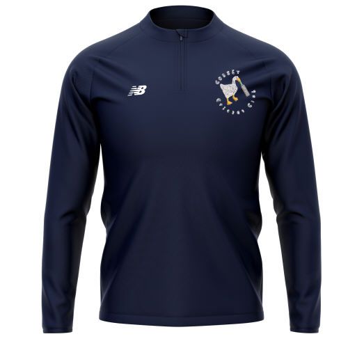 Gousey Cricket Club New Balance 1/4 Zip Mid Layer Navy  Snr