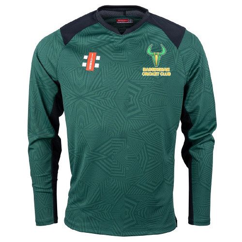 Bassingham CC GN Pro T20 L/S Cricket Shirt Green  Jnr