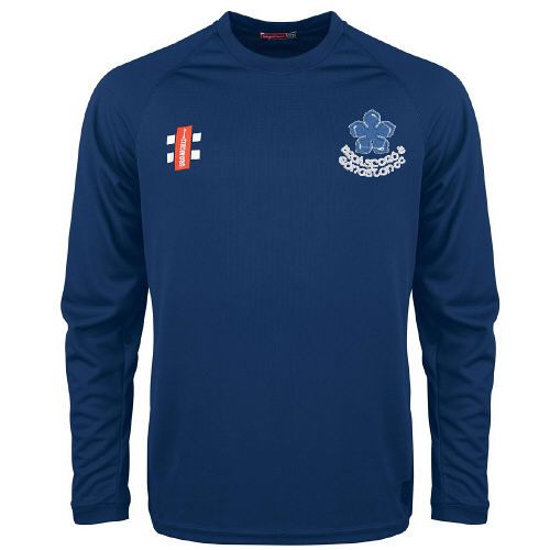 Brailsford Cricket Club GN Navy Matrix Long Sleeve Tee  Jnr