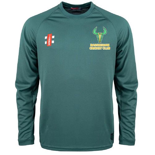 Bassingham CC GN Green Matrix LS Tee  Snr