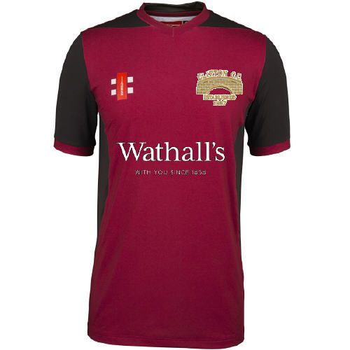 Clifton CC GN T20 S/S Cricket Shirt Maroon  Snr