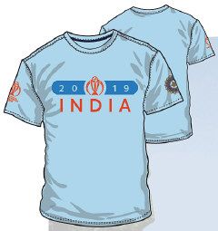 World Cup 2019 India Fan Tee Light Blue  Snr