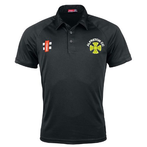 Alfreton CC GN Black Matrix Polo Shirt  Snr