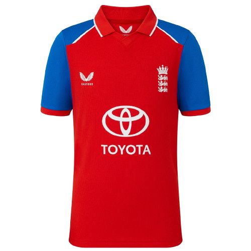 2026 England Castore T20 Cricket Shirt Jnr front