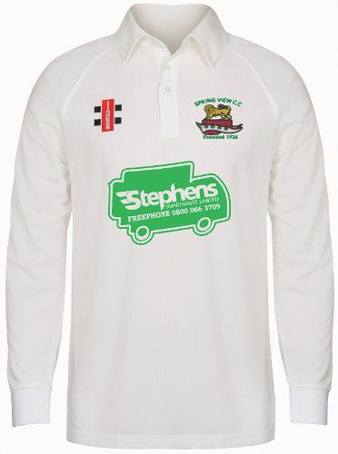 Springview CC GN Matrix Cricket Shirt L/S Snr (U18's)
