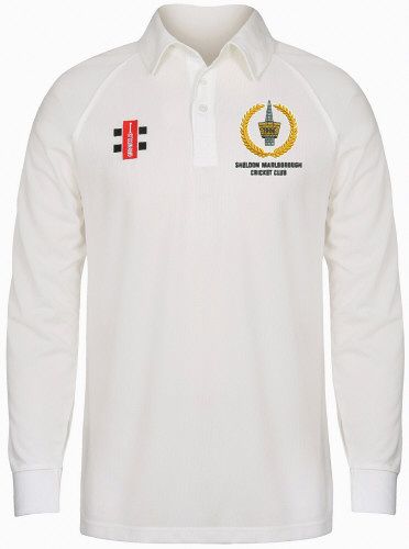 Sheldon Marlborough CC GN Matrix Cricket Shirt L/S Snr