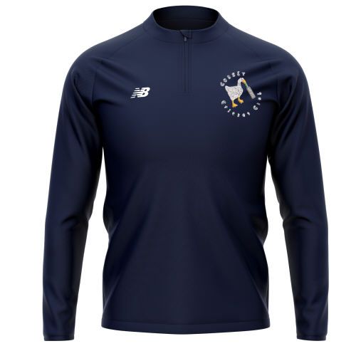 Gousey Cricket Club New Balance 1/4 Zip Mid Layer Navy  Jnr