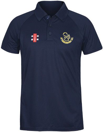 Attenborough Cricket Club GN Navy Matrix Polo Shirt  Snr