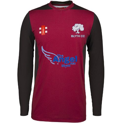 Blyth CC GN T20 Cricket Shirt LS Maroon  Snr