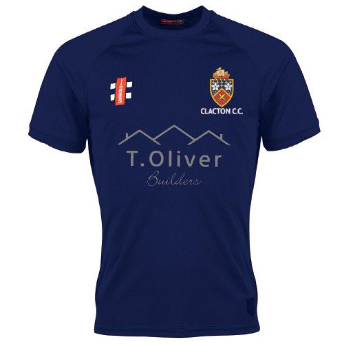 Clacton CC GN Navy Matrix TShirt  Snr