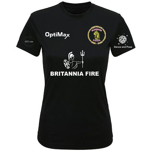 Blidworth CC Optimax Tri Dri Tee Black Ladies - Centenary
