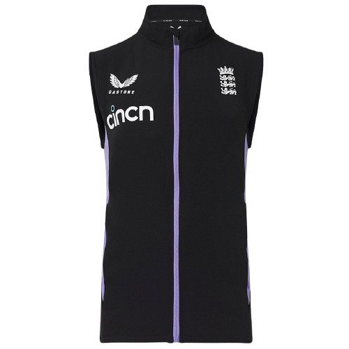 2024 England Castore Cricket Training Gilet Snr front
