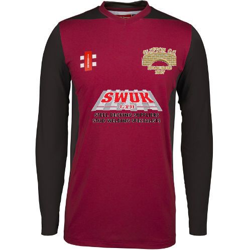 Clifton CC GN T20 L/S Cricket Shirt Maroon  Jnr