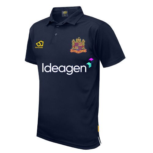 Wollaton CC Masuri Cricket Polo Shirt Navy  Snr