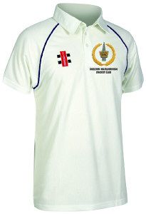Sheldon Marlborough CC GN Matrix Navy Cricket Shirt S/S Snr