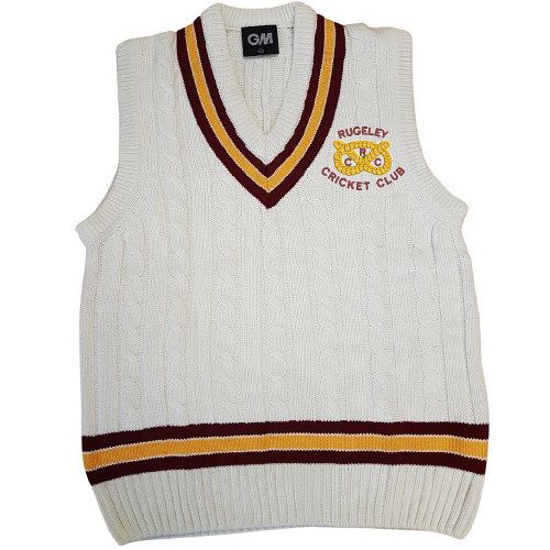 Rugeley Cricket Club Cable Knit Slipover Mar/Gold/Mar  Snr
