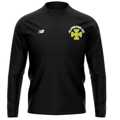 Alfreton Cricket Club New Balance 1/4 Zip Mid Layer Black  Snr