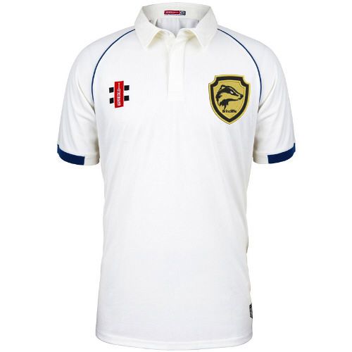 Brincliffe CC GN Matrix Navy Trim Cricket Shirt S/S Snr