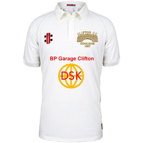 Clifton CC GN Matrix Plain Cricket Shirt S/S Wom