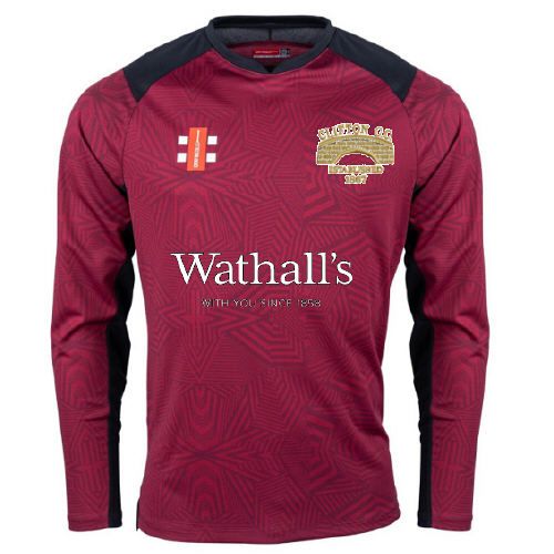 Clifton CC GN Pro T20 L/S Cricket Shirt Maroon  Jnr