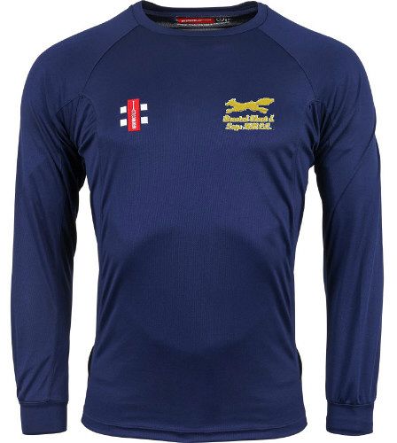 Brasted Chart & Toys Hill CC GN Navy Matrix Long Sleeve Tee  Snr