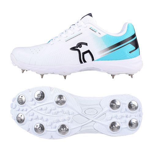 Kookaburra KC 3.0 White/Aqua Spike Cricket Shoes 2023 Jnr