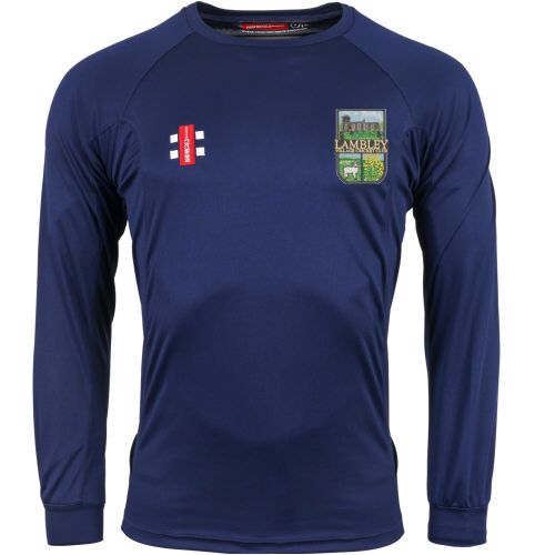 Lambley CC GN Navy Matrix LS Tee  Snr