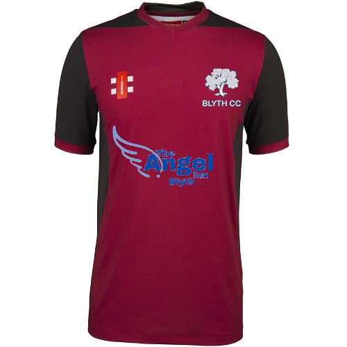 Blyth CC GN T20 Cricket Shirt SS Maroon  Jnr