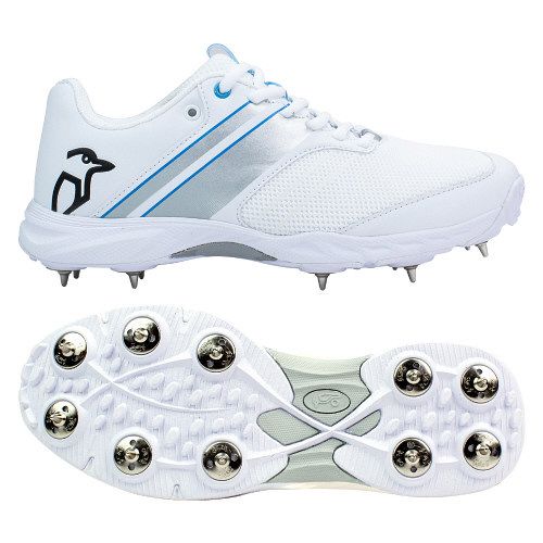 Kookaburra KC 3.0 White/Silver Spike Cricket Shoes 2022 Snr