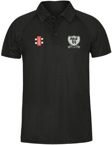 FAS Cricket Club GN Black Matrix Polo Shirt  Snr
