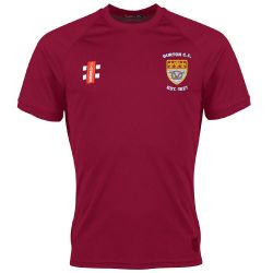 Burton (Derbyshire) CC GN Maroon Matrix TShirt  Snr