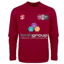 Town Malling CC GN Maroon Matrix L/S Tee  Snr