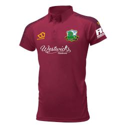 Riddings CC Masuri Maroon Chevin Cricket Playing Shirt S/S  Snr