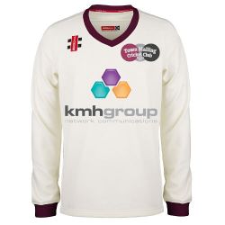 Town Malling CC GN Pro Performance Maroon trim L/S Sweater Snr