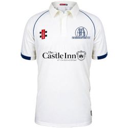 Chiddingstone CC GN Matrix Cricket Shirt Navy Trim S/S Jnr