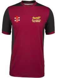 Brasted Chart & Toys Hill CC GN Pro P T20 Cricket Shirt SS Maroon  Jnr