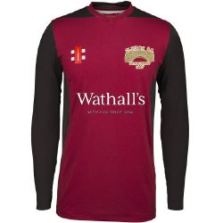 Clifton CC GN T20 L/S Cricket Shirt Maroon  Snr