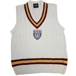 University College CC G&M Knitted Cricket Slipover Maroon/Gold  Snr