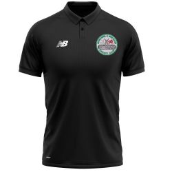Marchwiel and Wrexham Cricket Club New Balance Polo Shirt Black  Snr