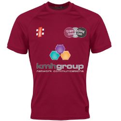 Town Malling CC GN Maroon Matrix TShirt  Snr